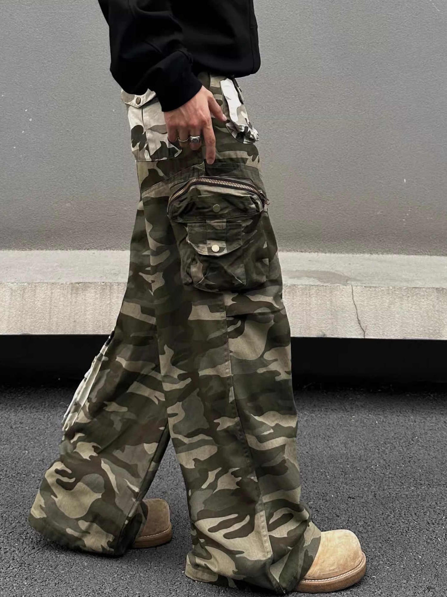 Camouflage Retro Straight Casual Pants