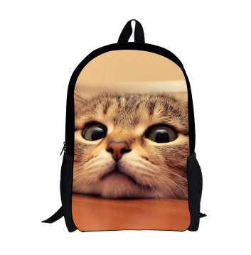 Cute Cat 3D Denim Backpack