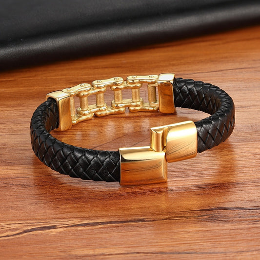 Men's Leather Braided Bracelet