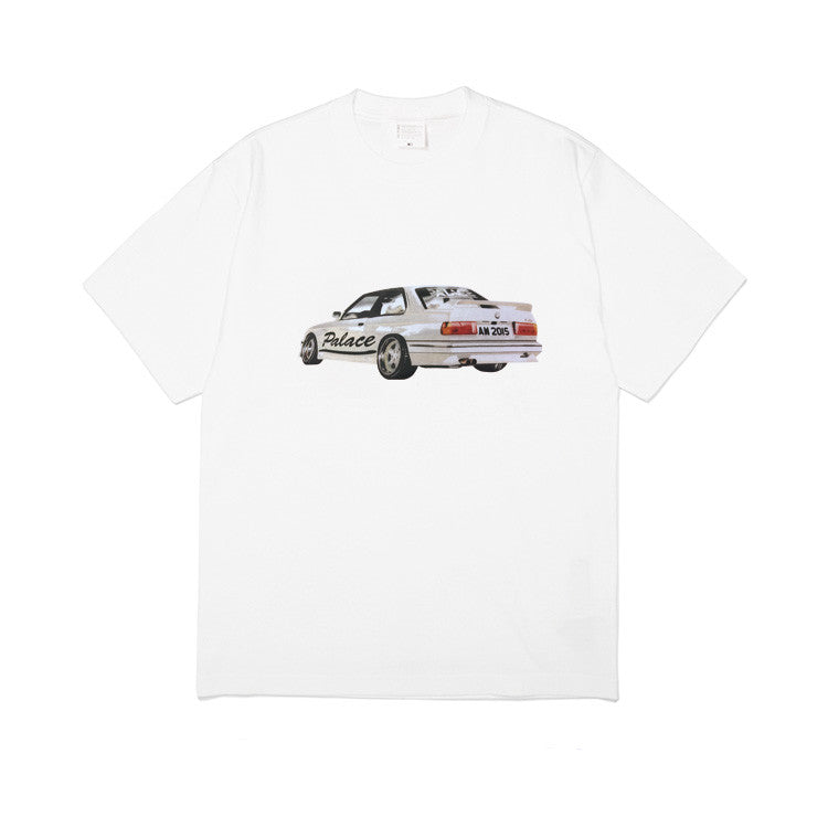 Car Print Short-Sleeved T-Shirt