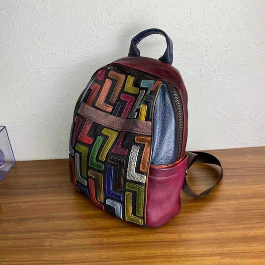 Classic Leather Colourful backpack