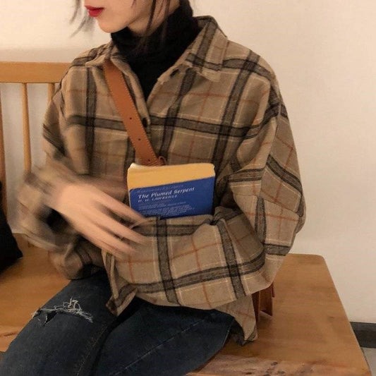 Lapel Long Sleeve Blouse