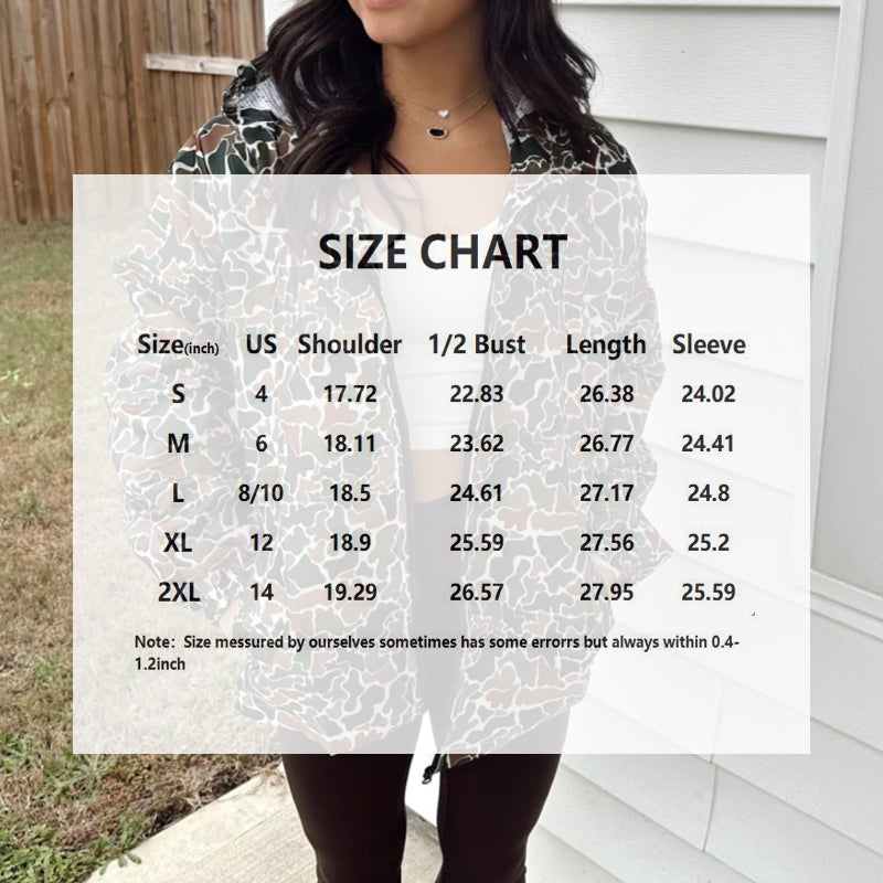 Camouflage Print Long Sleeve Hooded Jacket