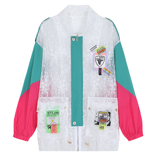 Western Style Lace Stitching Thin Cardigan