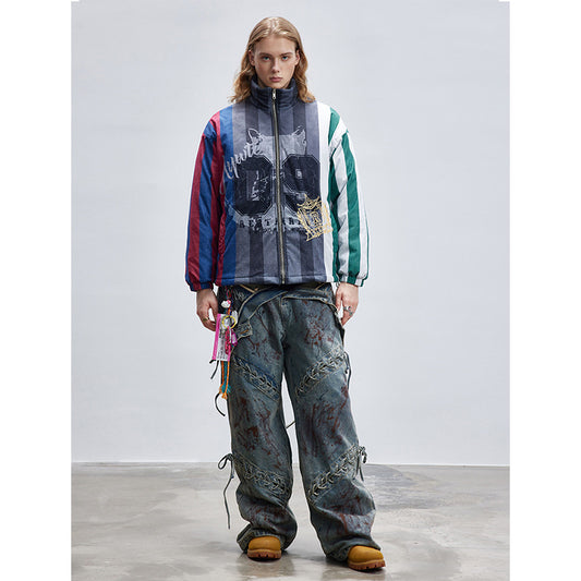 Retro Patchwork Embroidery Rework Jacket