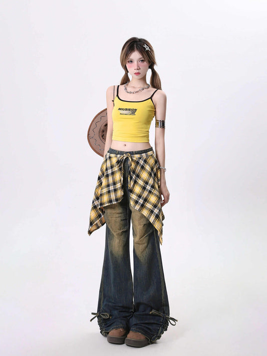 Skirt Swing Outside Casual Bootcut Pants