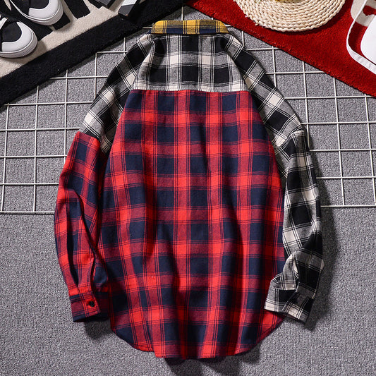 Colorblock Hip-Hop Lightweight Shirt Jacket