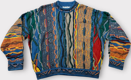 Vintage Coogi "Blues" 3D Knit Sweater – 90s Australian Classic
