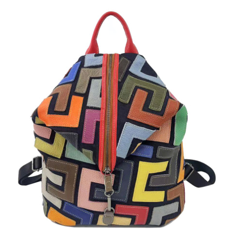 Classic Leather Colourful backpack