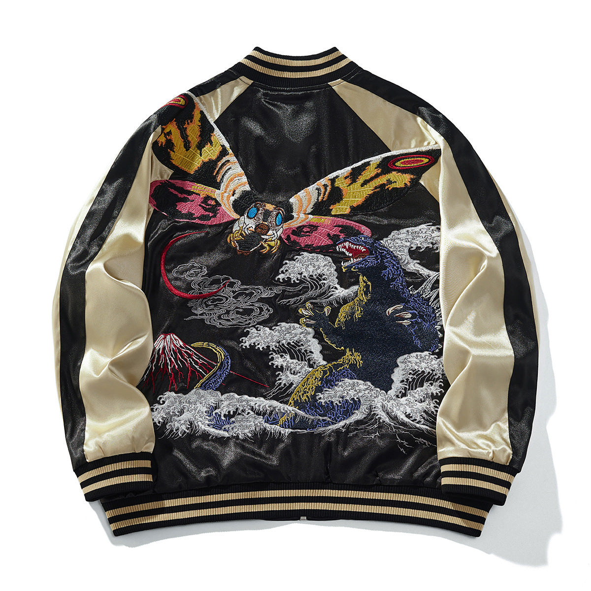 Embroidered Dragon Streetwear Baseball Jacket