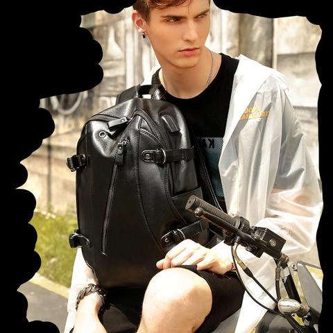 Leather Charging Backpack