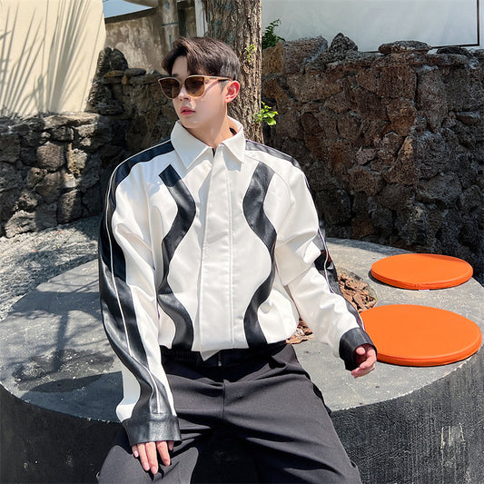 Splicing Short Motorcycle Jackets