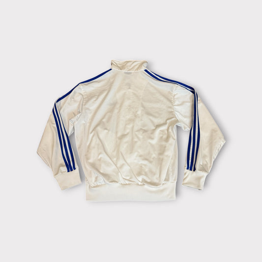 Adidas White and Blue 3-Stripes Bomber Jacket Zip Front Mens Size M