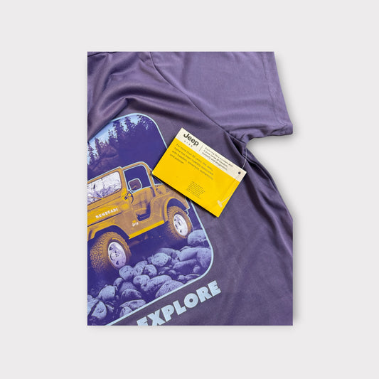 Kids Jeep Renegade T Shirt Purple Made to Explore Logo Youth Small Medium New With Tags