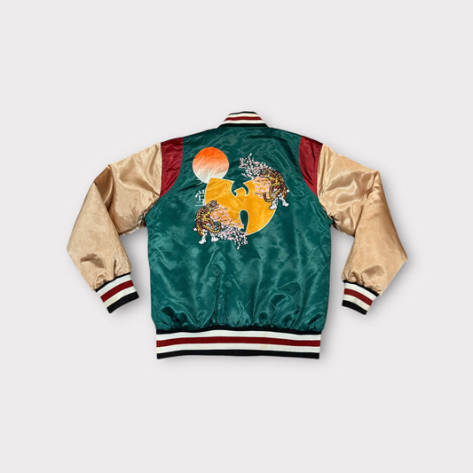 Wu-Tang Headgear Classics Olive Satin Graphic Lined Varsity Size Small