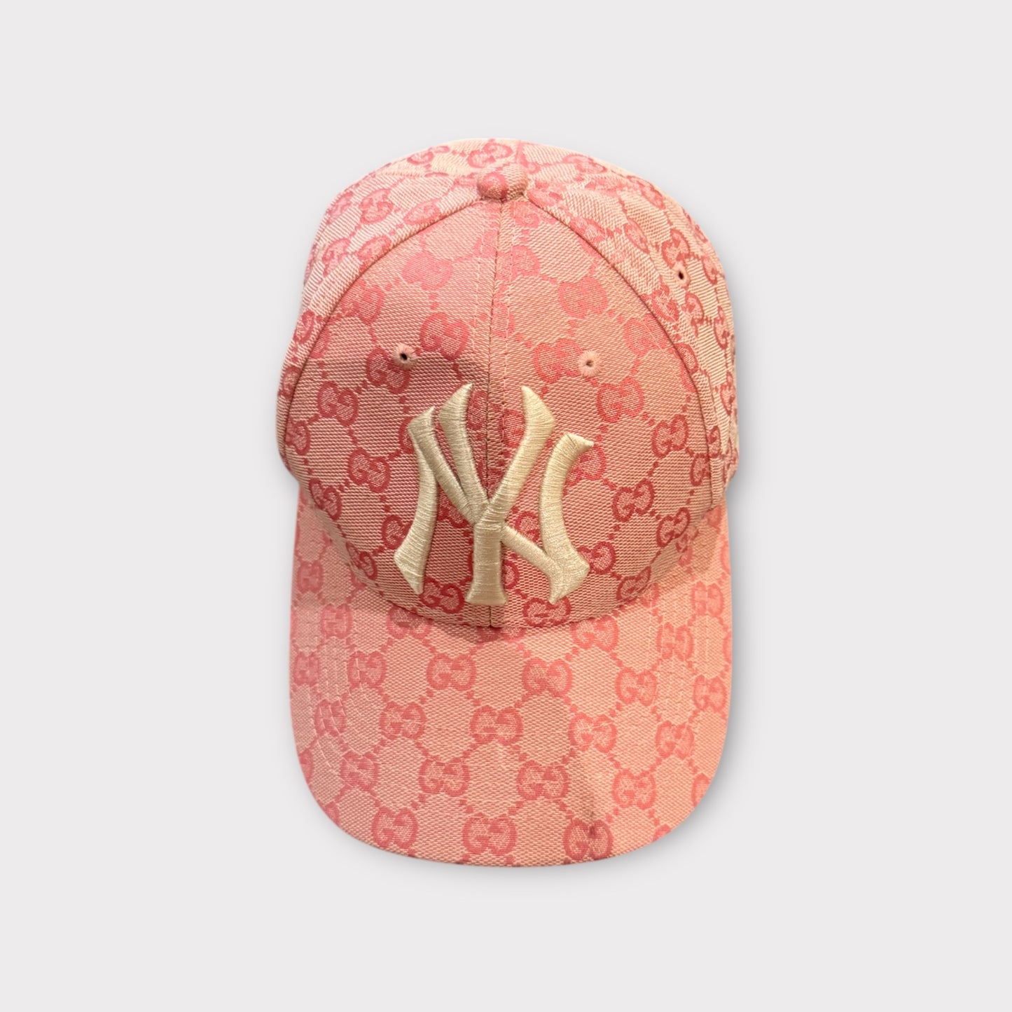 GUCCI x New York Yankees Pink Baseball Cap – Rare Adjustable Cotton Hat