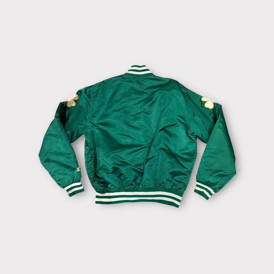 Vintage 1980s Starter Boston Celtics Nylon Button-Down Jacket XL Green NBA