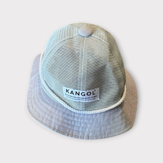 Kangol Tropic Mesh Bucket Hat Rope Detail Grey Mint Green Size M Y2K Streetwear