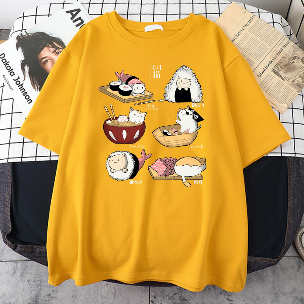 Cat Sushi Men's Cotton Tshirt