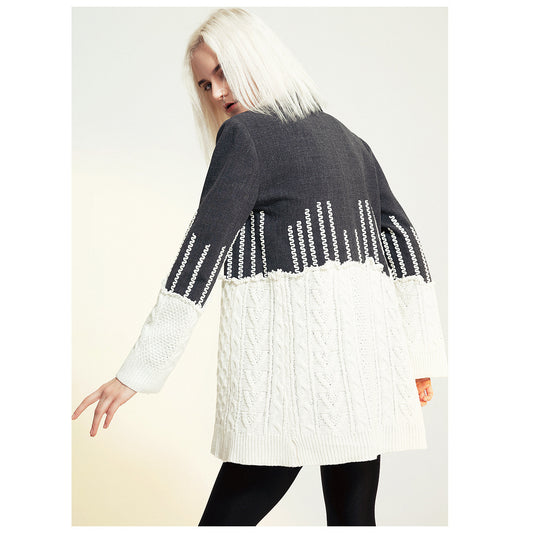 Knit Torn Hem Retro Rework Jacket