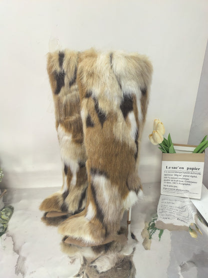 High Heel Faux Fur Boots