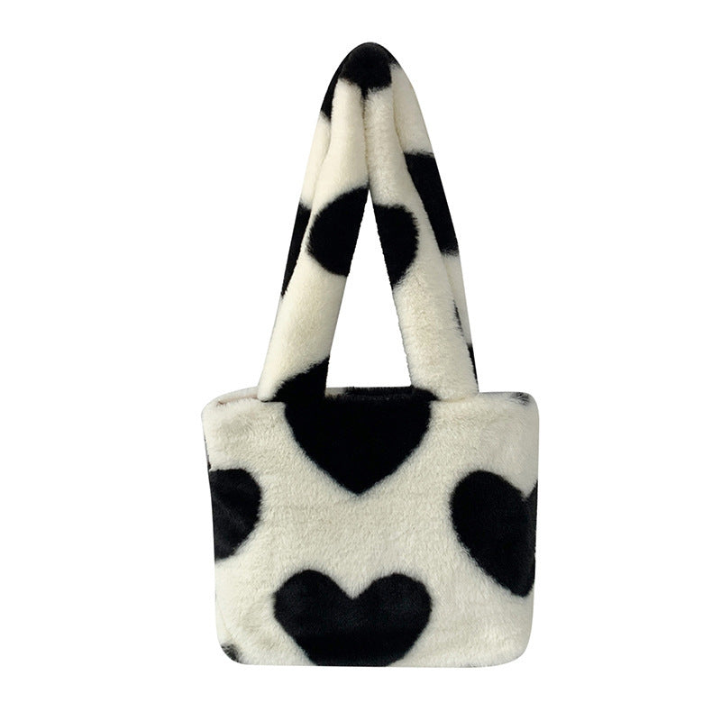 Love Heart Furry Fluffy Bag
