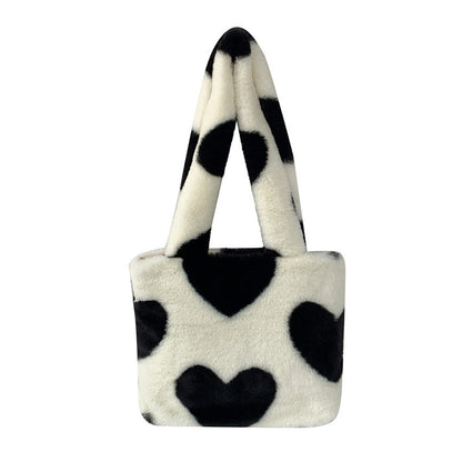Love Heart Furry Fluffy Bag