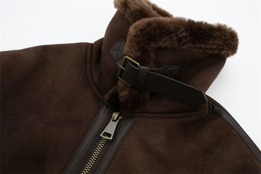 Warm Fur Motorcycle Double-sided Jacket