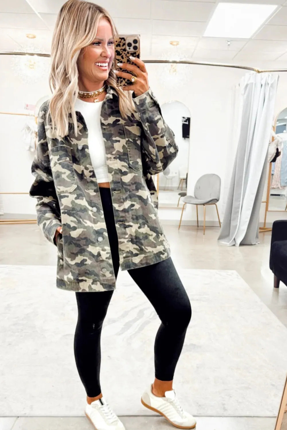 Camo Chest Pockets Jacket