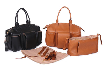 Leather Mother And Baby Handbag