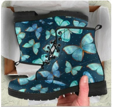 Floral Skull Ankle Boots