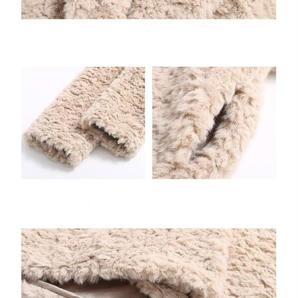 Versatile Thickened Plush Long Coat