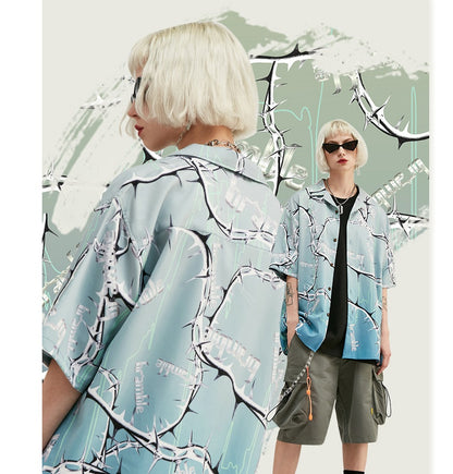 Hawaiian Digital printed men's streetwear shirt