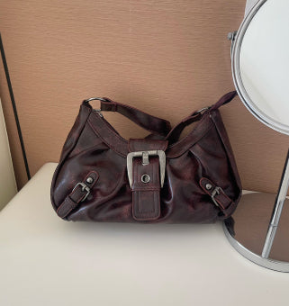 Vintage Two-tone Leather Shoulder Bag