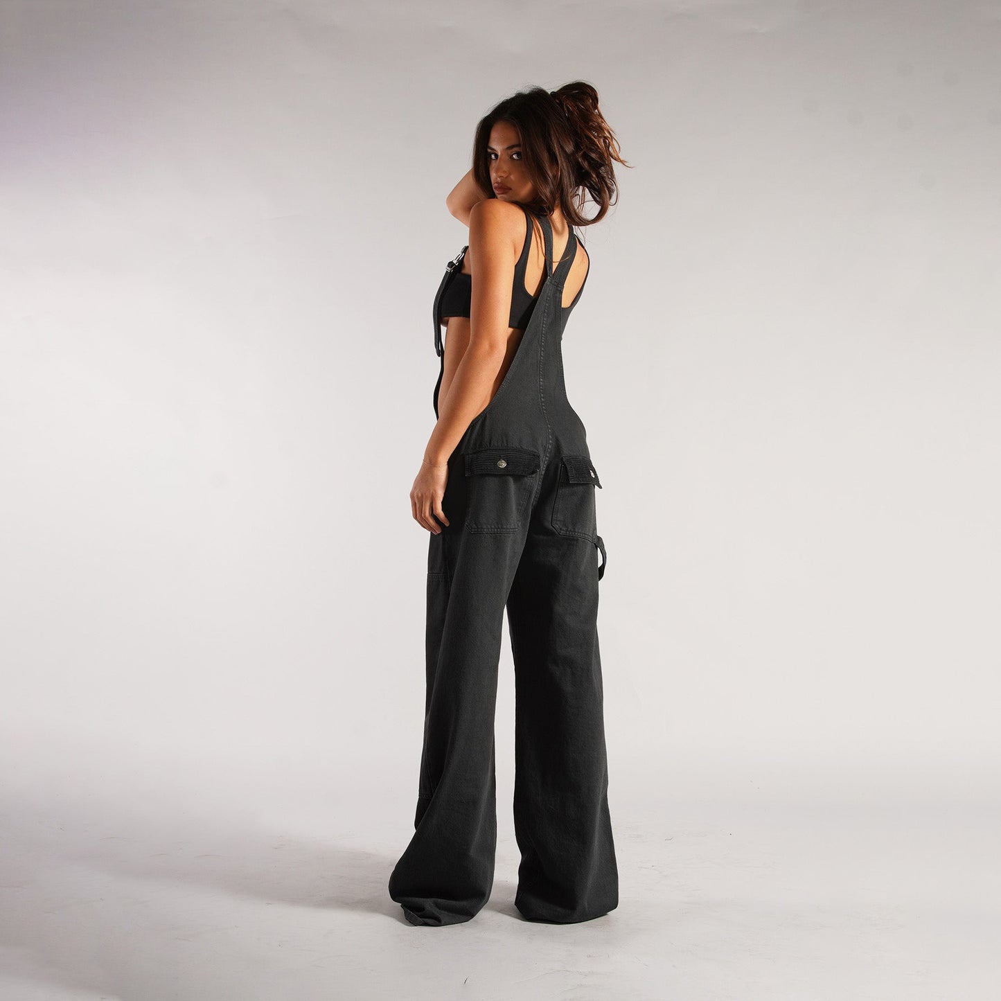 Zipper Denim Overalls With Pockets