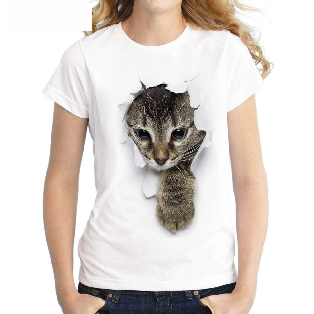 Cat-Print T-Shirt
