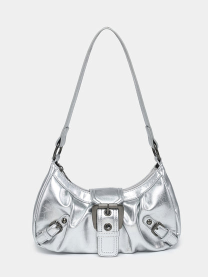 Vintage Two-tone Leather Shoulder Bag