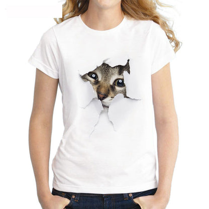 Cat-Print T-Shirt