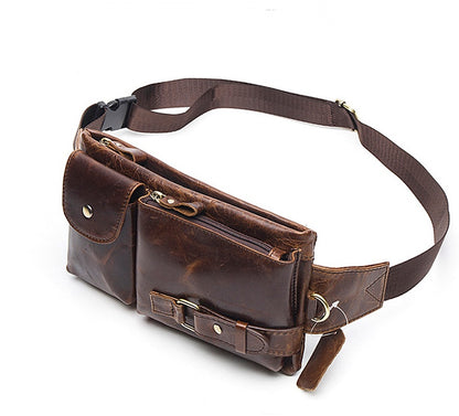 Men's Waist Leather Crossbody Bag