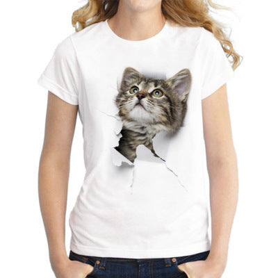 Cat-Print T-Shirt