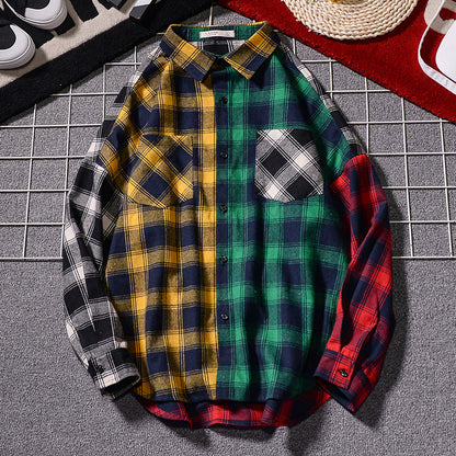 Colorblock Hip-Hop Lightweight Shirt Jacket