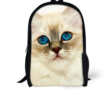 Cute Cat 3D Denim Backpack