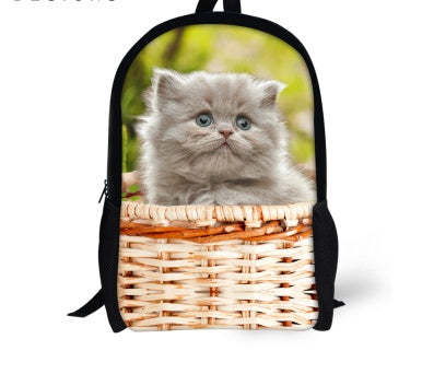 Cute Cat 3D Denim Backpack
