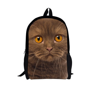 Cute Cat 3D Denim Backpack
