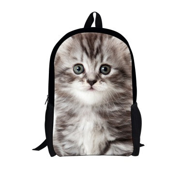 Cute Cat 3D Denim Backpack