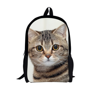 Cute Cat 3D Denim Backpack
