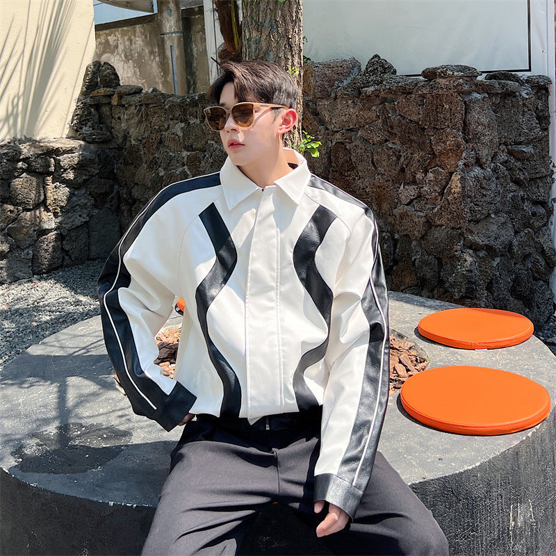 Splicing Short Motorcycle Jackets