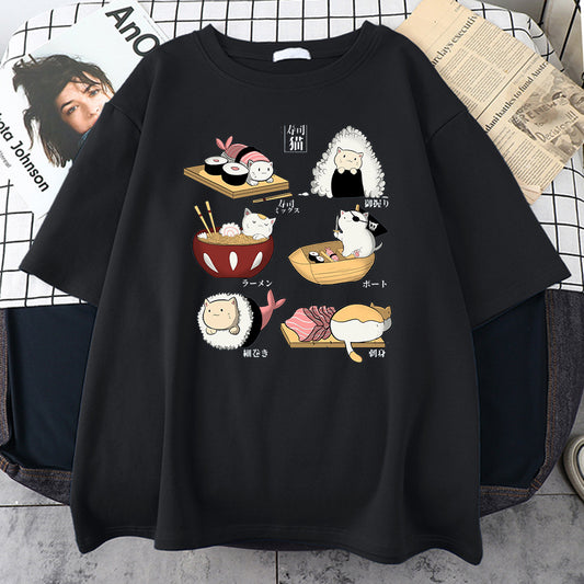Cat Sushi Men's Cotton Tshirt