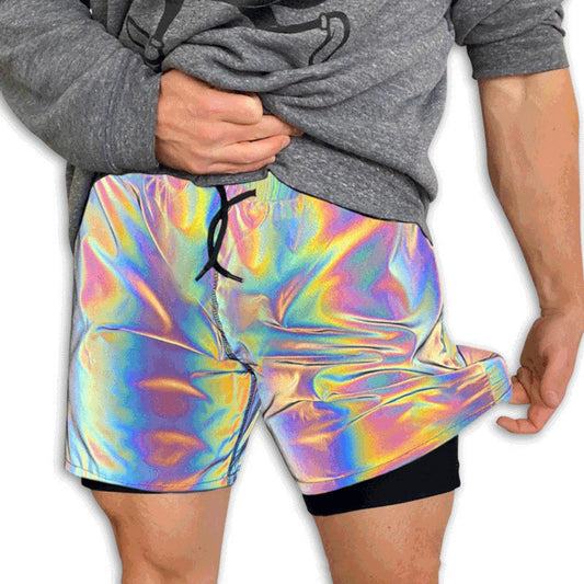 Solid Reflective Running Shorts