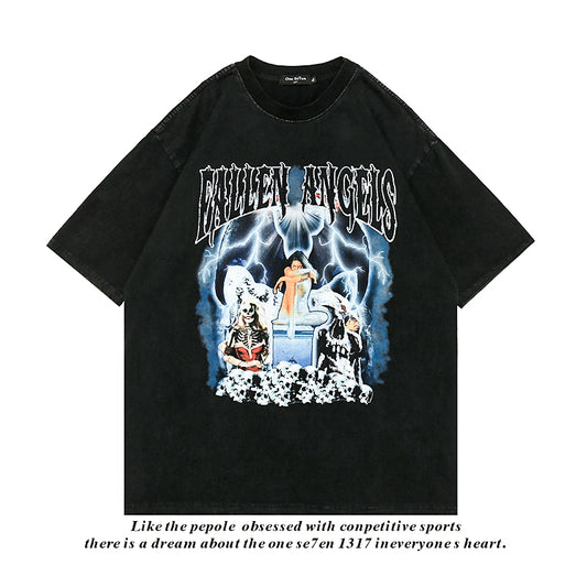 Lightning Skull Hip Hop Streetwear T-Shirt